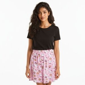 Hello Kitty Pink All-Over Print Cotton Blend Sleep Pajama Shorts Large